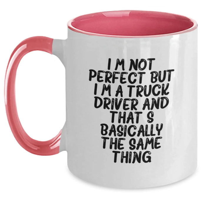 Humorous Truck Driver Two Tone Coffee Mugs Gifts from Family Friends Coworkers Trucker Birthday Unique - Main