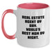 Funny Real Estate Agent Gifts from Women for Men - Christmas Unique Real Estate Agent Two Tone Coffee Mug with 'Real Estate Agent By Day, World's Best Mom By Night' - Main