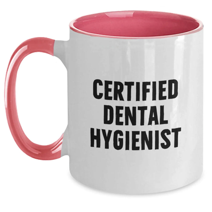 Funny 'Certified to Floss' Two Tone Coffee Mug for Dental Hygienist Gifts from Family and Friends - Christmas Unique Gifts - Main