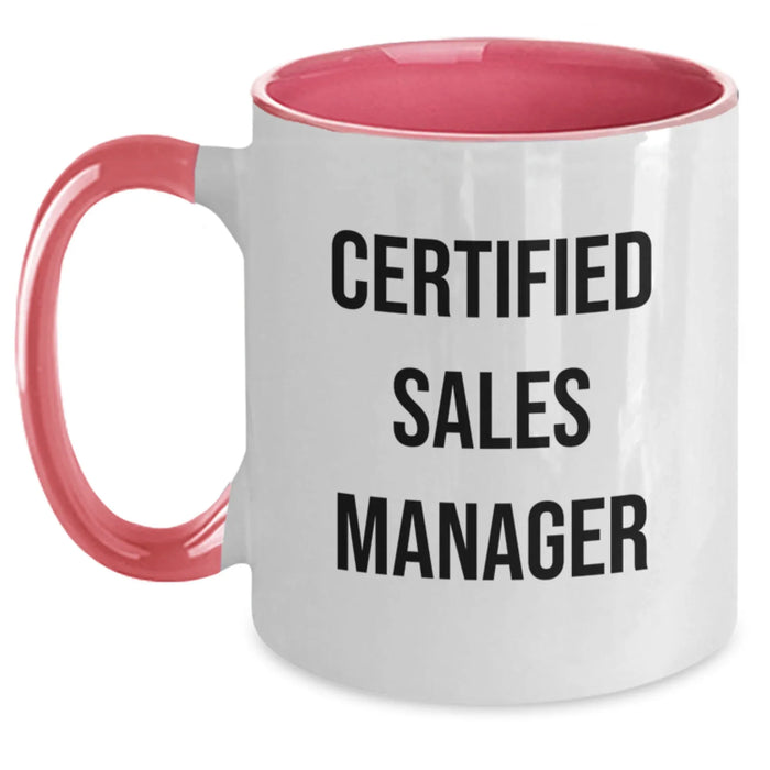 Funny Sales Manager Gifts, Unique Christmas Unique Gifts for Men, Women, Friends, Coworkers, Family, "Certified Sales Manager" Two Tone Coffee Mug - Main