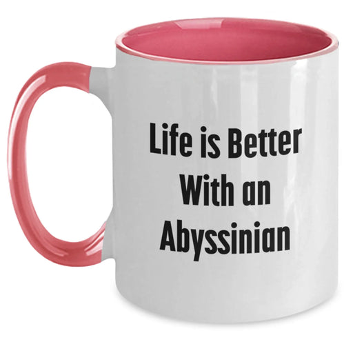 Funny Abyssinian Cat Gifts from Friends for Birthday - Two Tone Coffee Mug with Life Is Better With An Abyssinian Quote - Main