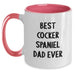 Funny Cocker Spaniel Dog Gifts for Men, Best Cocker Spaniel Dad Ever Two Tone Coffee Mug, Birthday Unique Gift for Friends, Family, or Coworkers - Main