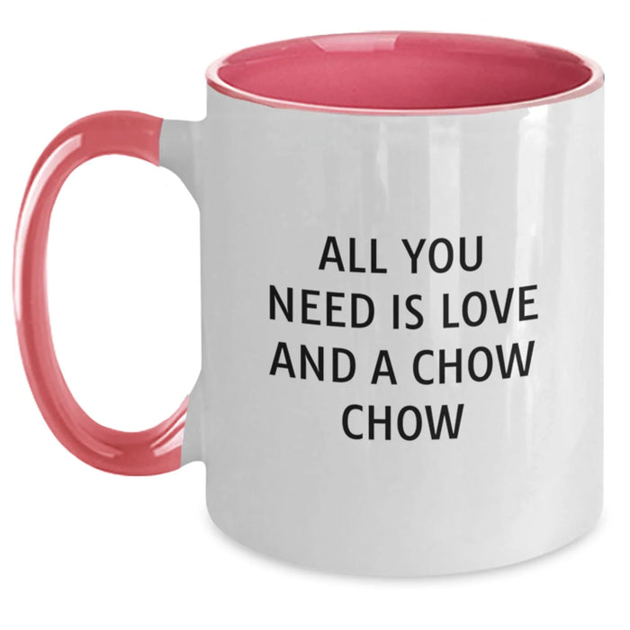 Chow Chow Dog Christmas Unique Gifts from Friends for Men and Women Two Tone Coffee Mugs - Inspirational Funny Quote All You Need Is Love And A Chow Chow - Main