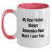 Funny Father Birthday Unique Gifts from Friends - Two Tone Coffee Mug with 'My Dear Father...' Quote - Main