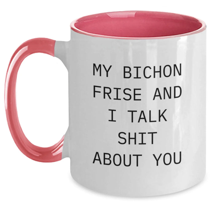 Funny Bichon Frise Dog Gifts for Friends and Family - Two Tone Coffee Mug Christmas Unique Presents for Men and Women - Main