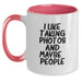 Funny Taking Photos Two Tone Coffee Mug Gifts for Friends on Christmas - Black and White - Main