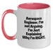 Aerospace Engineer Two Tone Coffee Mug - Funny Inspirational Gifts for Aerospace Engineers Men Women Friends Coworkers Family - Unique Christmas Unique Gifts for Him from Friends - Main