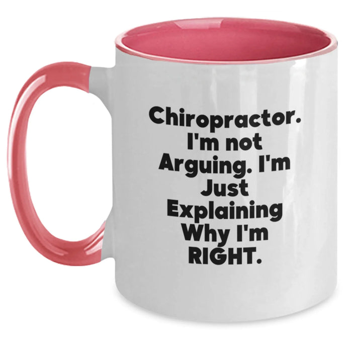 Chiropractor Gifts from Friends - Funny Two Tone Coffee Mug for Christmas Unique Gifts for Chiropractor Men - Main