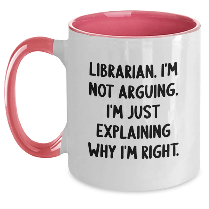 Funny Librarian Gifts from Friends, Perfect for Woman Librarian, Unique Two Tone Coffee Mug for Christmas - Main