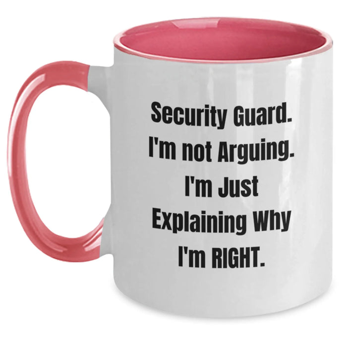 Funny Security Guard Gifts, Gifts from Family to Security Guard Men, Christmas Unique Gifts, Two Tone Coffee Mug with Quirky Quote - Main