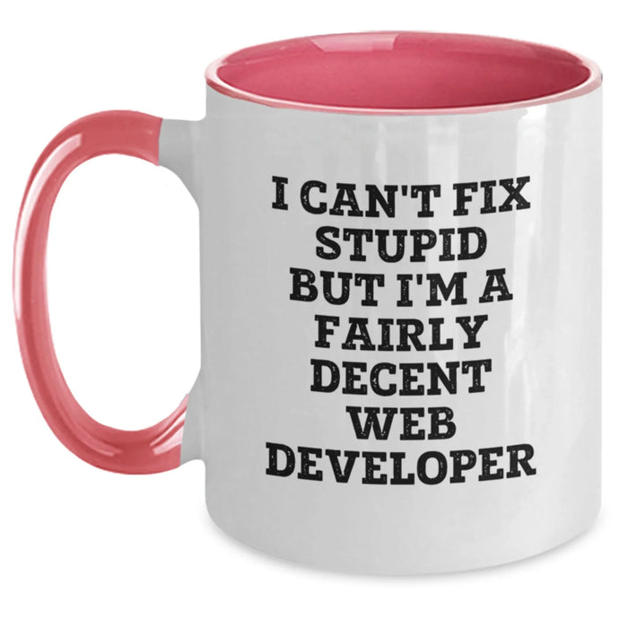 Funny Web Developer Gifts from Friends, Inspirational Two Tone Coffee Mug for Web Developer, Christmas Unique Present - Main