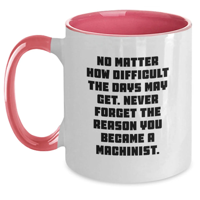 Funny Machinist Gifts for Men, Inspirational Two Tone Coffee Mug, Gifts from Men to Machinist Friends at Christmas Unique Gifts - Main