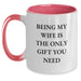 Funny Wife Gifts from Men for Wife - Being My Wife Is The Only Gift You Need Two Tone Coffee Mug - Valentine's Unique Gifts - Main