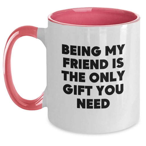 Funny Christmas Unique Gifts from Friends for Friend - Being My Friend Is The Only Gift You Need Two Tone Coffee Mug - Main