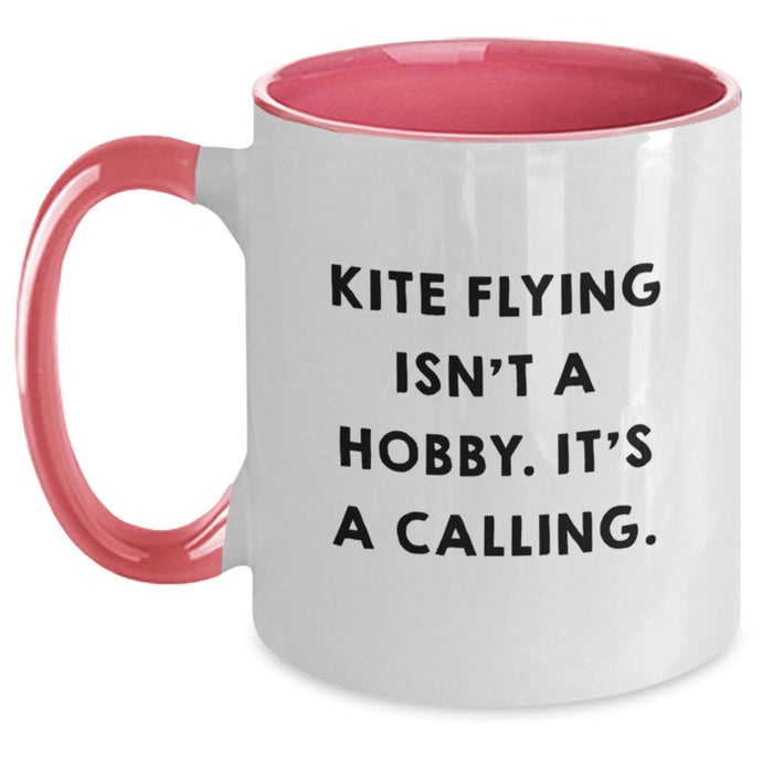 Kite Flying Gifts for Men, Women, Friends, and Family - Funny Two Tone Coffee Mug, Inspirational Quote, Birthday Unique Gifts from Friends and Family - Main