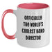 Funny Band Director Gifts for Him, Gifts from Son, Officially The World's Coolest Band Director Two Tone Coffee Mug, Perfect Unique Father's Day Unique Gift, Ceramic Mug for Coffee or Tea - Main