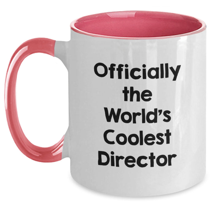 Funny Director Gifts from Men, Inspirational Two Tone Coffee Mugs for Director, Christmas Unique Gifts for Friends, World's Coolest Director Quotes - Main