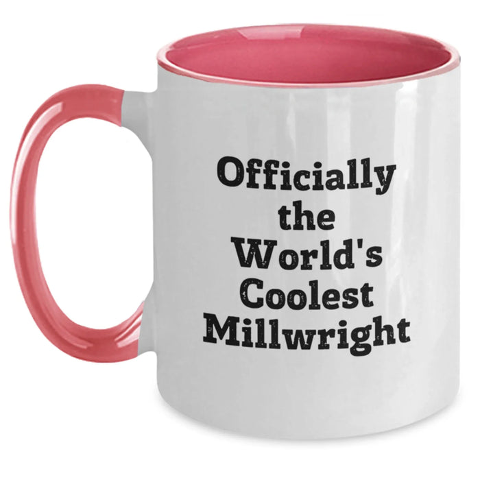 Funny Millwright Gifts from Friends for Men - Officially The World's Coolest Millwright Two Tone Coffee Mug, Birthday Unique Gift for Millwright Lovers - Main