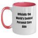 Funny Personal Care Aide Gifts from Friends for Graduation Unique Two Tone Coffee Mugs, Officially The World's Coolest Personal Care Aide Quote, Microwave and Dishwasher Safe - Main