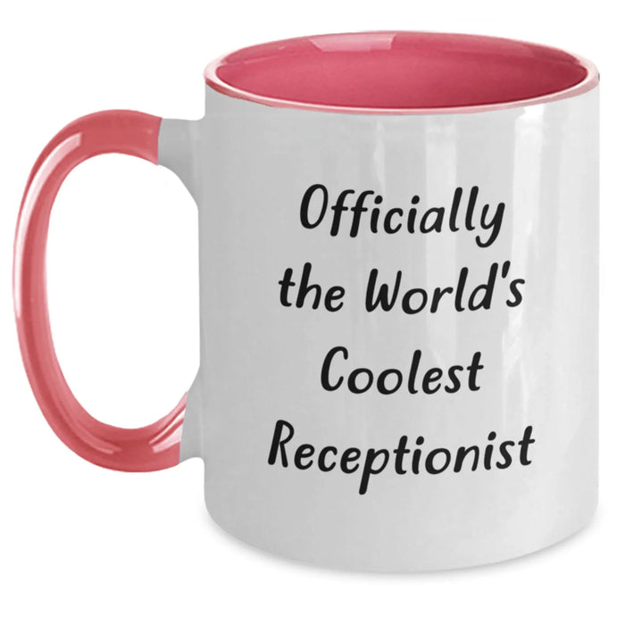 Funny Quotes for Receptionist Gifts from Friends and Family, Two Tone Coffee Mug for Valentine's - Main