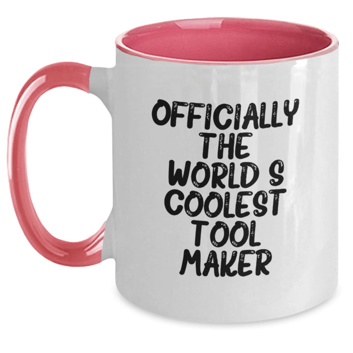 Funny Tool Maker Gifts from Friends to Family, Officially The World's Coolest Two Tone Coffee Mug for Graduation Unique Gifts - Main