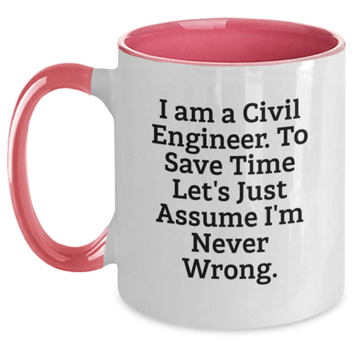 Civil Engineer Gifts for Him, Funny Two Tone Coffee Mug for Birthday, Unique Present from Friends or Family - Main