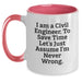 Civil Engineer Gifts for Him, Funny Two Tone Coffee Mug for Birthday, Unique Present from Friends or Family - Main