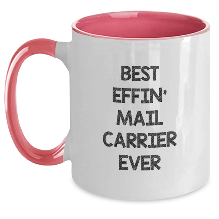 Funny Mail Carrier Gifts from Men, Women, Friends, Coworkers, Family - Unique Valentine's Coffee Mugs for Mail Carrier Lovers - Best Effin' Mail Carrier Ever Mug - Main