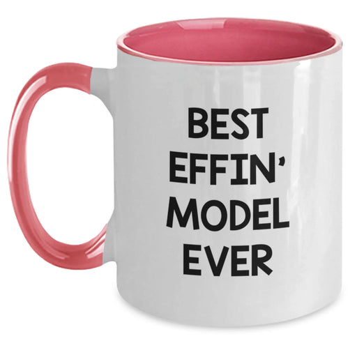 Funny Model Gifts for Men from Friends with Best Effin' Model Ever Two Tone Coffee Mug Black and White Christmas Unique - Main