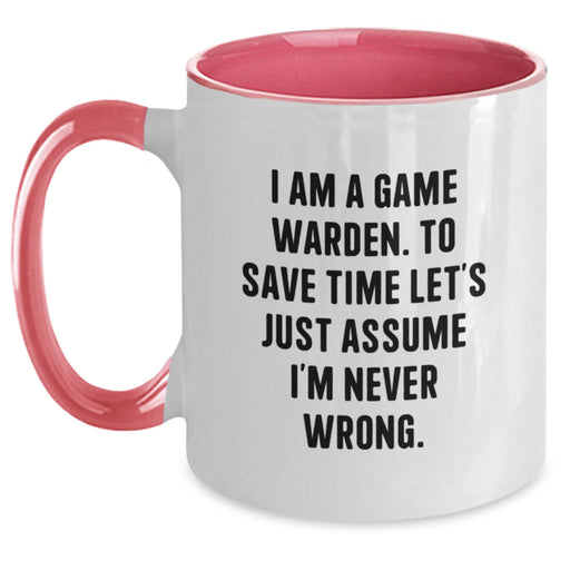 Funny Game Warden Gifts from Friends and Family for Dad on Father's Day Unique Two Tone Coffee Mug - Main