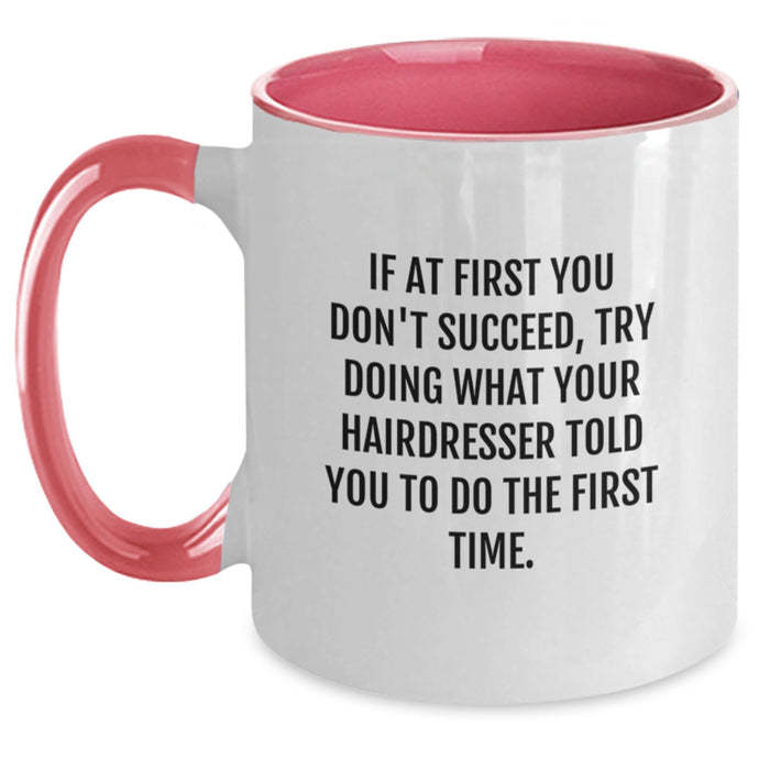 Funny Hairdresser Gifts for Women - Two Tone Coffee Mug - Mother's Day Unique Presents from Family and Friends - Main