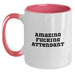 Funny Attendant Gifts from Friends, Two Tone Coffee Mug, Amazing F--king Attendant Quote, Unique Birthday Unique Gifts for Attendant - Main