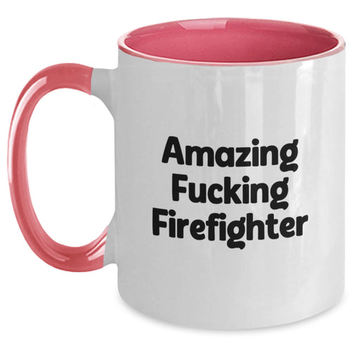 Funny Firefighter Gifts from Friends - Inspirational Firefighter Two Tone Coffee Mugs for Women, Men, Family - Graduation Unique Gifts for Firefighter, Firefighter Lover - Main