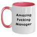 Funny Manager Gift Ideas, Amazing F--king Manager Two Tone Coffee Mug, Birthday Unique Gifts from Friends, for Men, Women, Coworkers, Family - Main