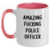 Police Officer Funny Two Tone Coffee Mug, Gifts from Friends, Graduation Unique Gifts for Police Officer Men - Main