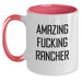 Funny Two Tone Coffee Mugs for Rancher Gifts from Friends, Unique Graduation Unique Gifts Ideas for Men Women - Main