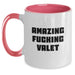 Funny Valet Love Gifts from Men to Valets on Graduation Day, Two Tone Coffee Mug with Amazing F--king Valet Quote, Ceramic Mug for Valet Friends - Main