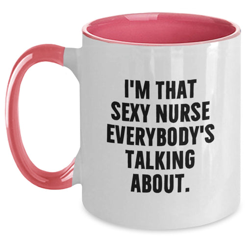 Funny Nurse Gifts from Friends for Graduation - I'm That Sexy Nurse Two Tone Coffee Mugs, Nurse Humor, Gifts for Nurses, Nurse Coffee Mug - Main
