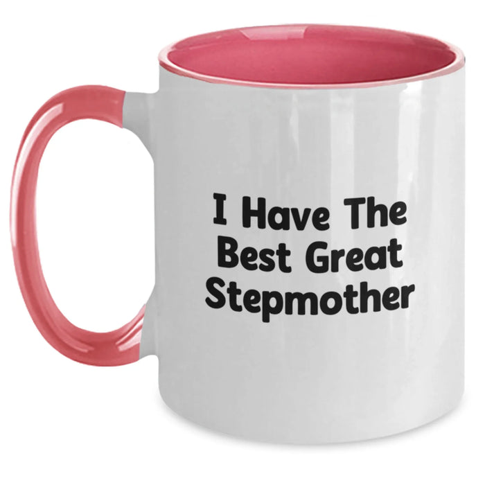 Funny Stepmother Gifts from Family - I Have The Best Great Stepmother Two Tone Coffee Mug, Birthday Unique Gift for Stepmother - Main