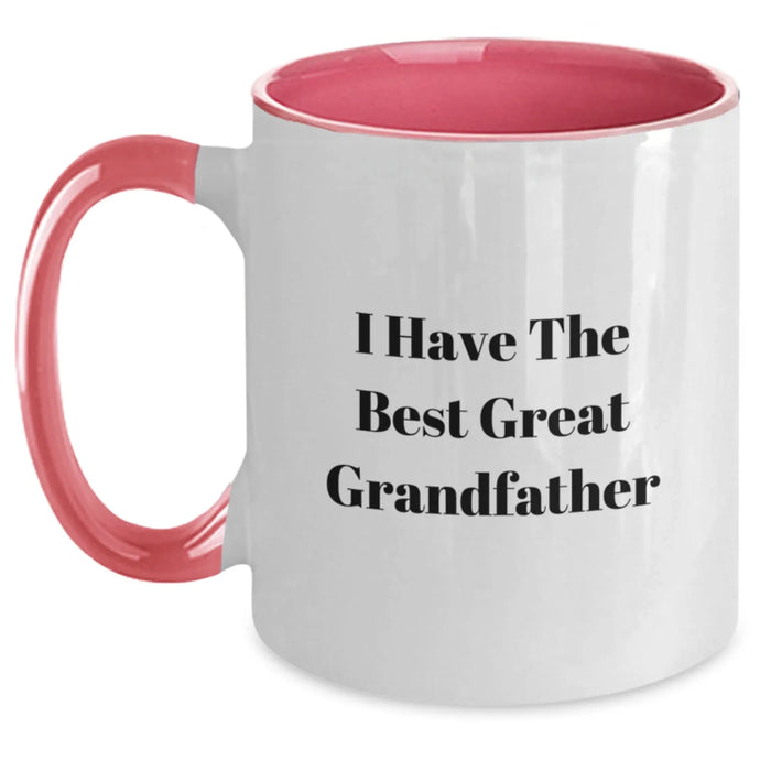 Funny Grandfather Gifts, 'I Have The Best Great Grandfather' Two Tone Coffee Mug, Birthday Unique Gifts from Family - Main