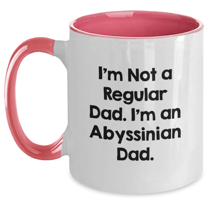 Abyssinian Cat Gifts for Dad Funny Two Tone Coffee Mug - Christmas Unique Gifts from Men to Abyssinian Cat Lovers - Main