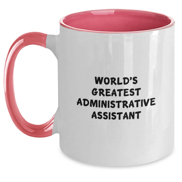 Funny World's Greatest Administrative Assistant Gifts for Men from Coworkers, Unique Christmas Unique Gifts, Two Tone Coffee Mug - Main