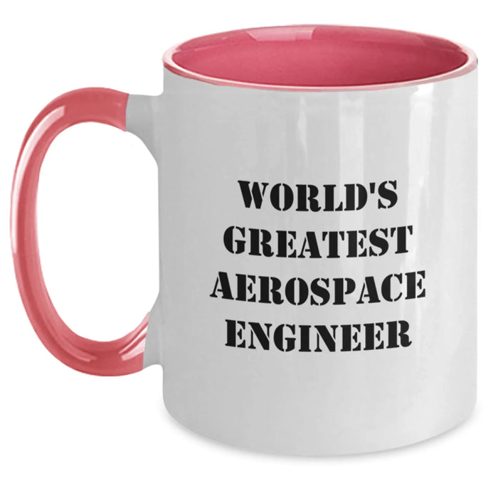 Funny World's Greatest Aerospace Engineer Gifts for Men, Two Tone Coffee Mugs from Friends, Unique Birthday Unique Gifts for Aerospace Engineers, Ceramic 11oz Microwave Dishwasher Safe - Main