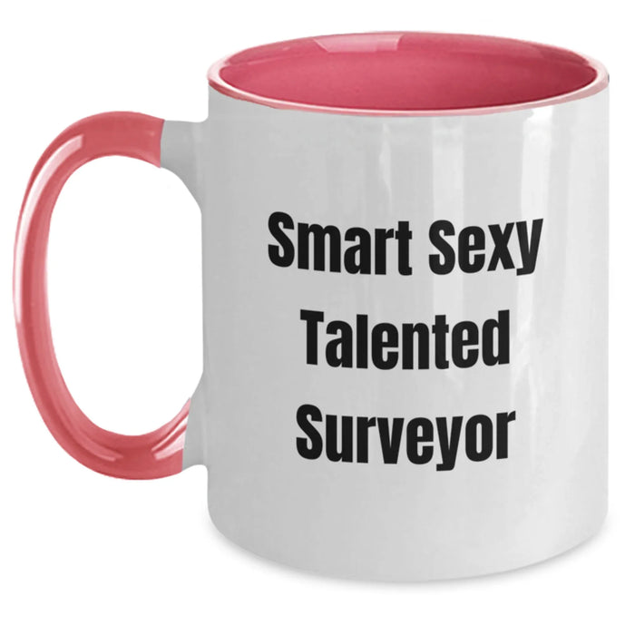 Funny Surveyor Gifts from Friends - Smart Sexy Talented Surveyor Two Tone Coffee Mug for Surveyor Lovers on Christmas Unique - Main