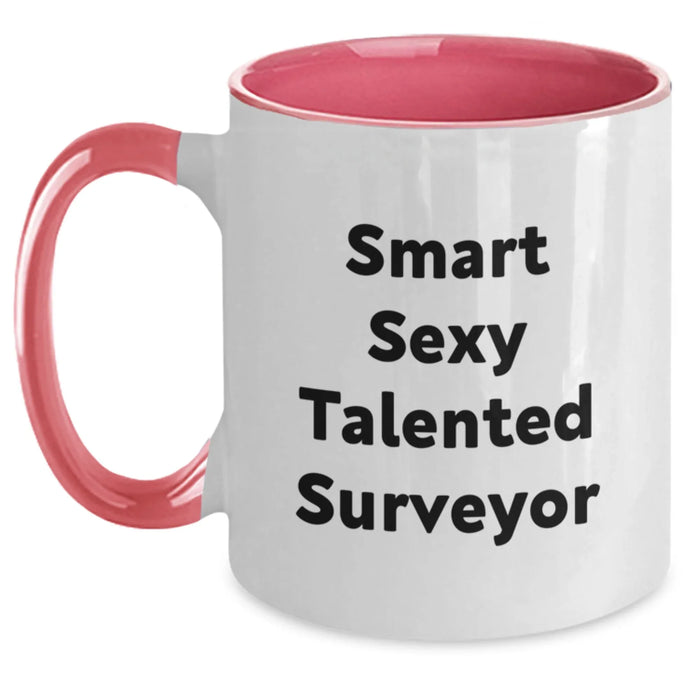 Funny Surveyor Quotes Gifts for Surveyor Men, Gifts from Friends, Two Tone Coffee Mugs - Smart Sexy Talented - Main