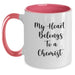 Funny Chemist Gifts from Friends - My Heart Belongs To A Chemist Two Tone Coffee Mug, Christmas Unique Gifts for Chemist, 11oz Ceramic Mugs - Main