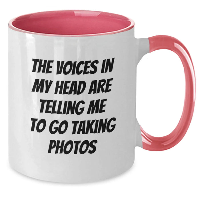 Funny Taking Photos Gifts from Friends, Unique Two Tone Coffee Mug for Taking Photos Enthusiasts, Birthday Unique Gift Ideas with Humorous Quote - Additional