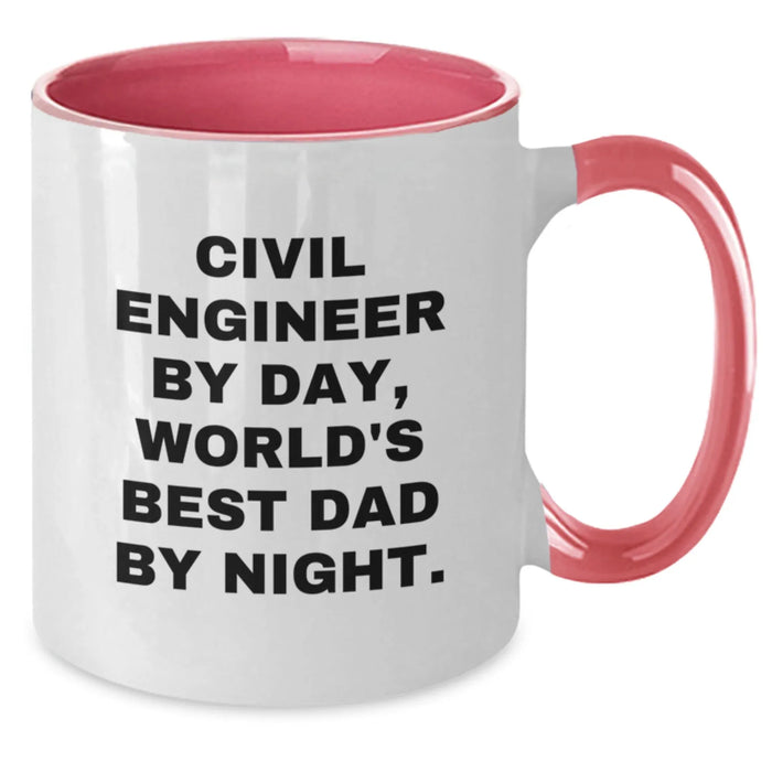 Civil Engineer Christmas Unique Gifts for Men from Friends - Funny Two Tone Coffee Mug - Additional