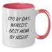 CFO Gifts from Mom - Cute Two Tone Coffee Mug for CFO by Day, World's Best Mom By Night. on Graduation Unique Gifts - Additional