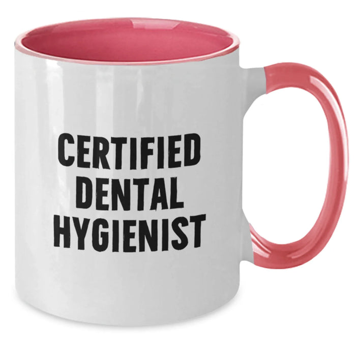 Funny 'Certified to Floss' Two Tone Coffee Mug for Dental Hygienist Gifts from Family and Friends - Christmas Unique Gifts - Additional
